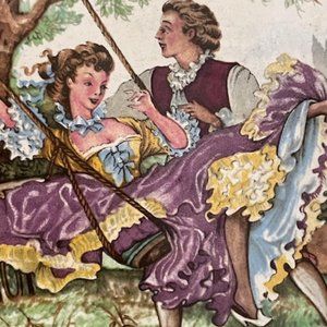 Bridgerton Fragonard Limoge Framed Plaque Romantic Era Antique Love Regencycore